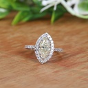 Marquise Diamond Halo Engagement Ring for Women