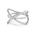 Round Diamond Criss Cross Ring for Women
