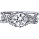 Round Diamond Twisted Bridal Ring for Women