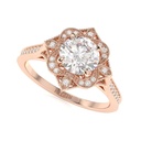  Round Cut Diamond Wedding Engagement Ring,  Diamond Halo Ring, Round Colorless Ring, Wedding Ring Gift for Her