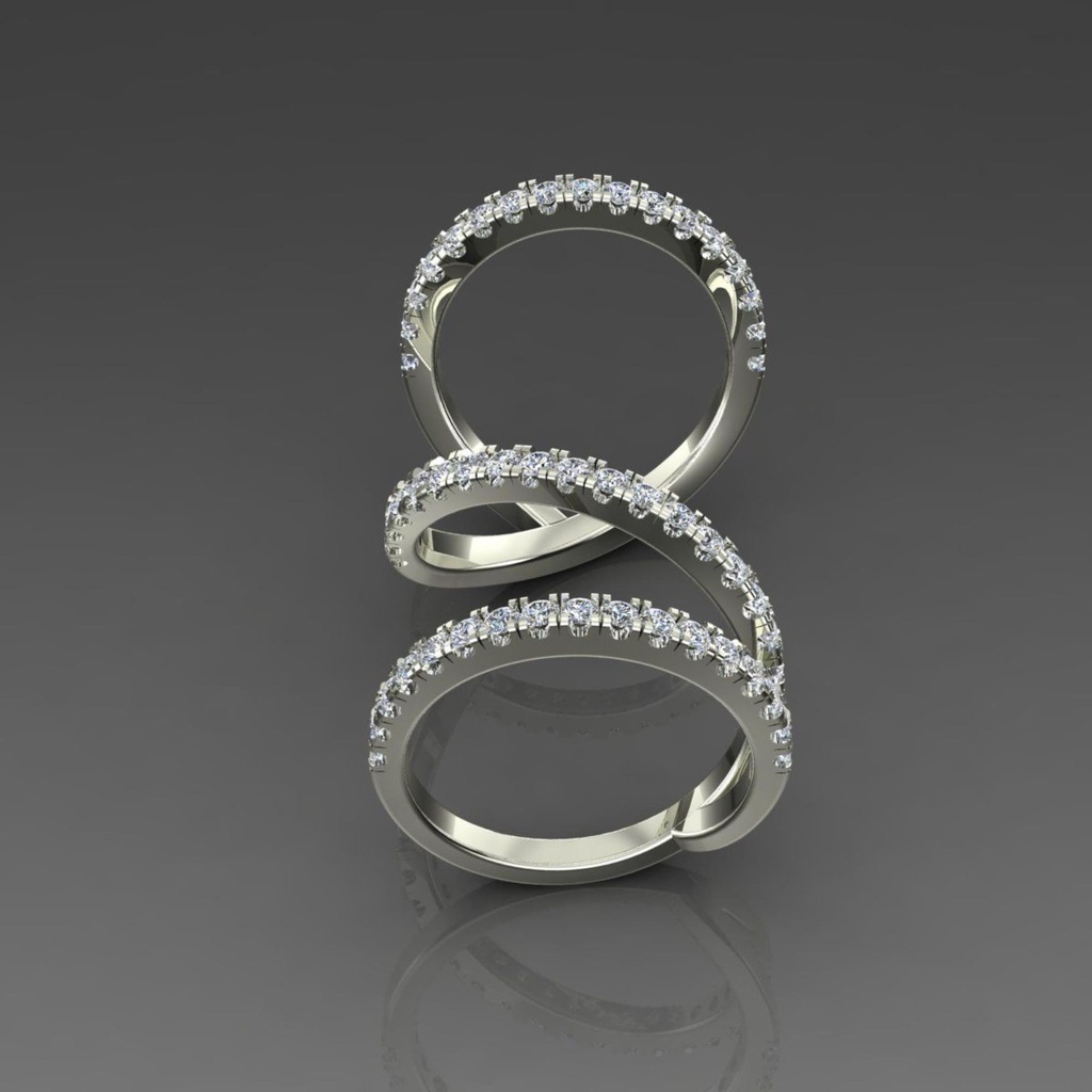 Round Diamond Climber Ring Gift For Women