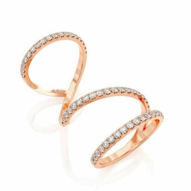 Round Diamond Climber Ring Gift For Women