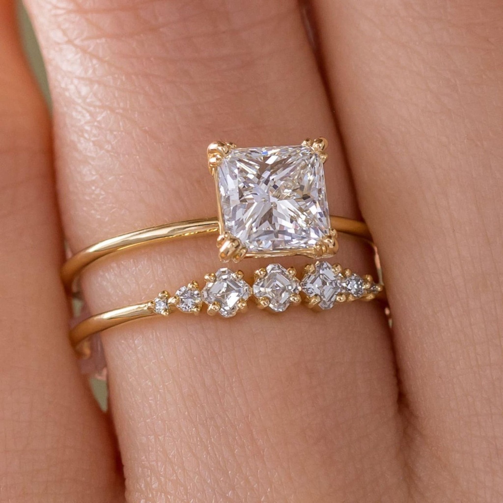 Princess Diamond Unique Bridal Ring for Women
