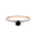  Round Cut 4 Prong Black And White Diamond Wedding Ring