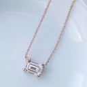 Emerald Cut Diamond Solitaire Wedding Pendant For Women