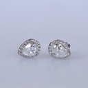  Pear Cut Diamond Halo Stud Earrings For Women