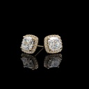 Cushion Cut Diamond Halo Stud Earring For Women