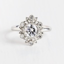 Round Cut Diamond Halo Unique Ring For Women