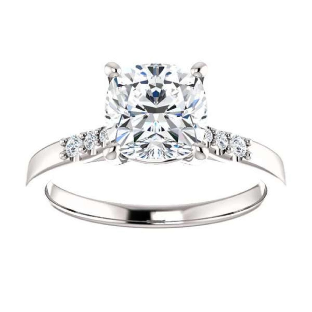  Cushion Cut Diamond Solitaire With Accents Gift For Women