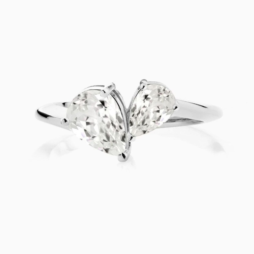  Pear Cut Diamond Toi Et Moi Engagement Ring for Women