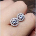  Round Cut Diamond Halo Stud Earring For Women