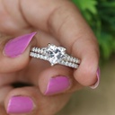 Heart Cut Diamond Anniversary Gift Bridal Set For Women