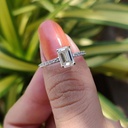 Emerald Cut Diamond Hidden Halo Engagement Ring for 