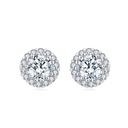  Round Cut Diamond Halo Stud Earring For Women