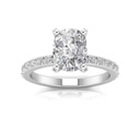  Elongated Cushion Cut Diamond Engagement Ring for Women