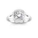  Round Rose Cut Diamond Split Shank Ring for Women