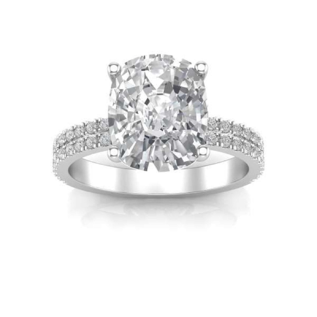 Elongated Cushion Cut Diamond Engagement Ring for Women