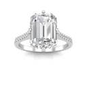  Emerald Cut Diamond Hidden Halo Engagement Ring for Women