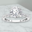 Round Cut Diamond Solitaire With Accents Ring Gift For Women