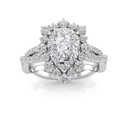 Pear Cut Diamond Twisted Anniversary Ring For Women