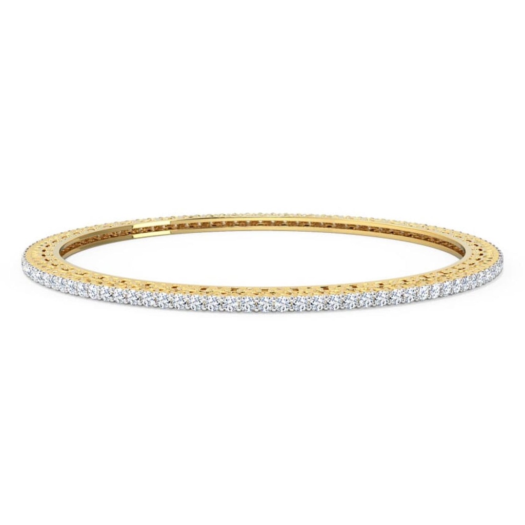 Round Cut Diamond Unique Bangle For Women