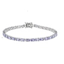 7x5 mm Purple Oval Cut Diamond Tennis Bracelet For Women