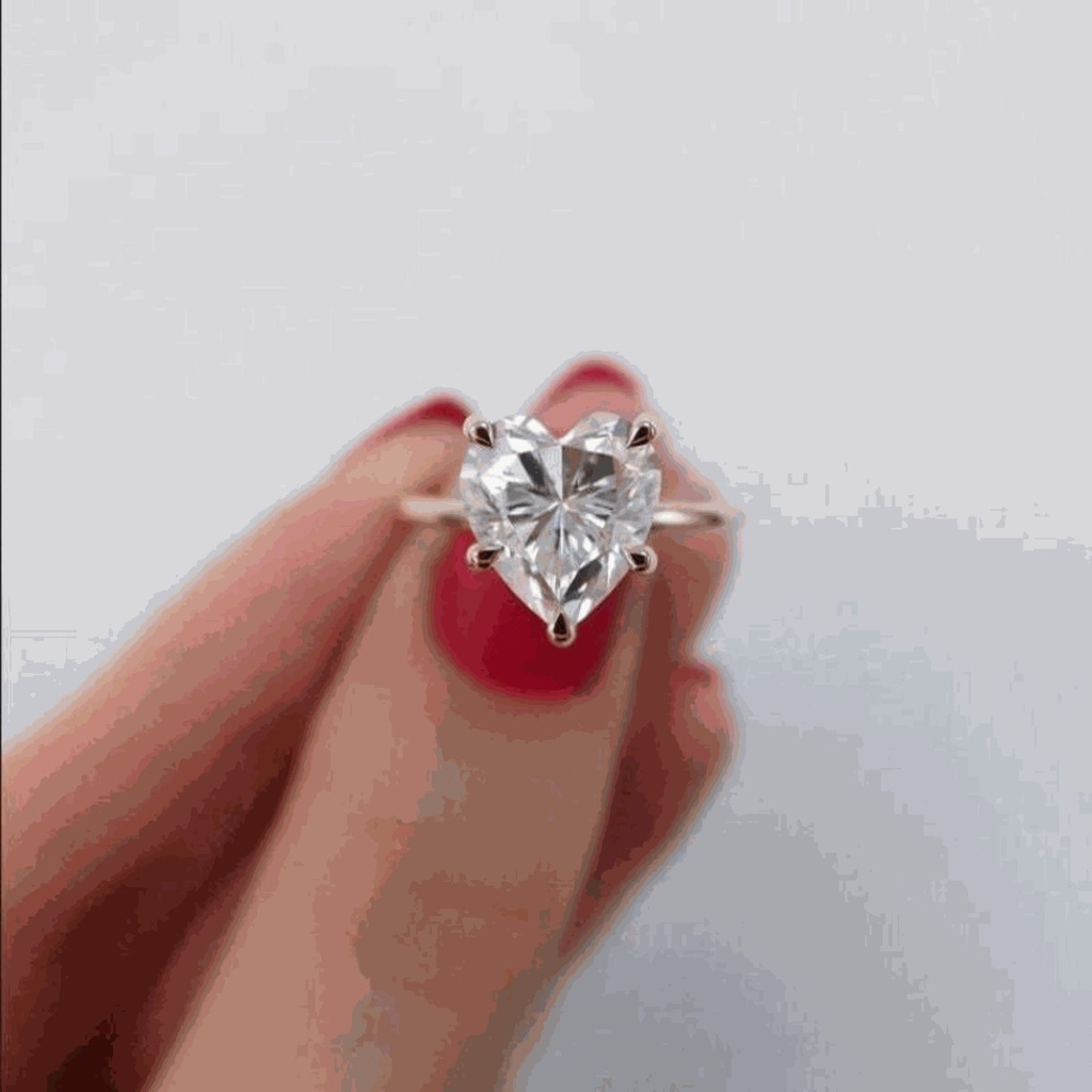  Heart Cut Diamond Solitaire Engagement Ring For Women