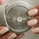 Elongated Cushion Cut Diamond Engagement Ring for Women