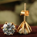 Round Cut Diamond Stud Earrings For Women