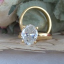 Oval Cut Diamond Solitaire Bridal Set For Women