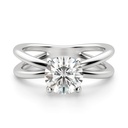 Round Cut Diamond Split Shank Anniversary Ring for Women
