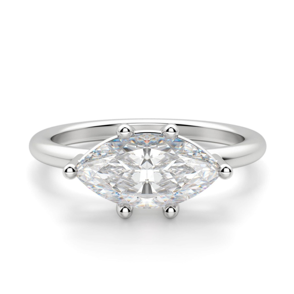 Marquise Cut Diamond Basket Set East West Ring For Women