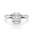 Radiant Cut Diamond Bezel Set Solitaire Engagement Ring For Women