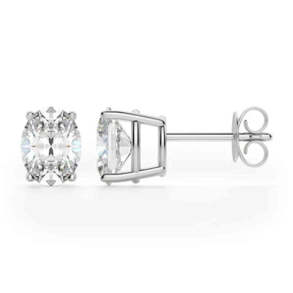 Oval Cut Diamond Stud Earrings For Women