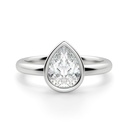  Pear Cut Diamond Bezel Set Engagement Ring For Women