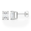  Emerald Cut Diamond Push Back Stud Earrings For Women