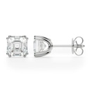 Asscher Cut Dimond Prong Set Stud Earrings For Women