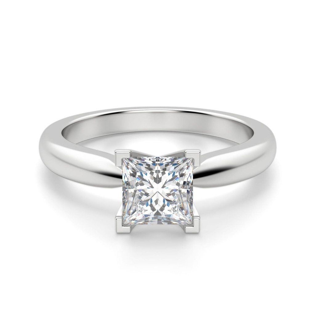Princess Cut V Prong Solitaire Engagement Ring For Women