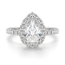 Pear Cut Diamond Halo Engagement Ring for Women