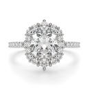 Cushion Cut Diamond Halo Engagement Ring For Women