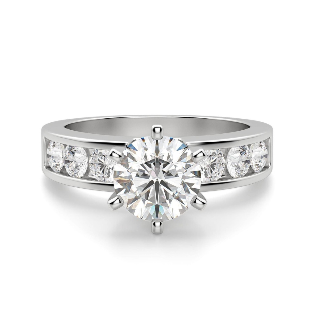 Round Cut Diamond Unique Style Engagement Ring for Women
