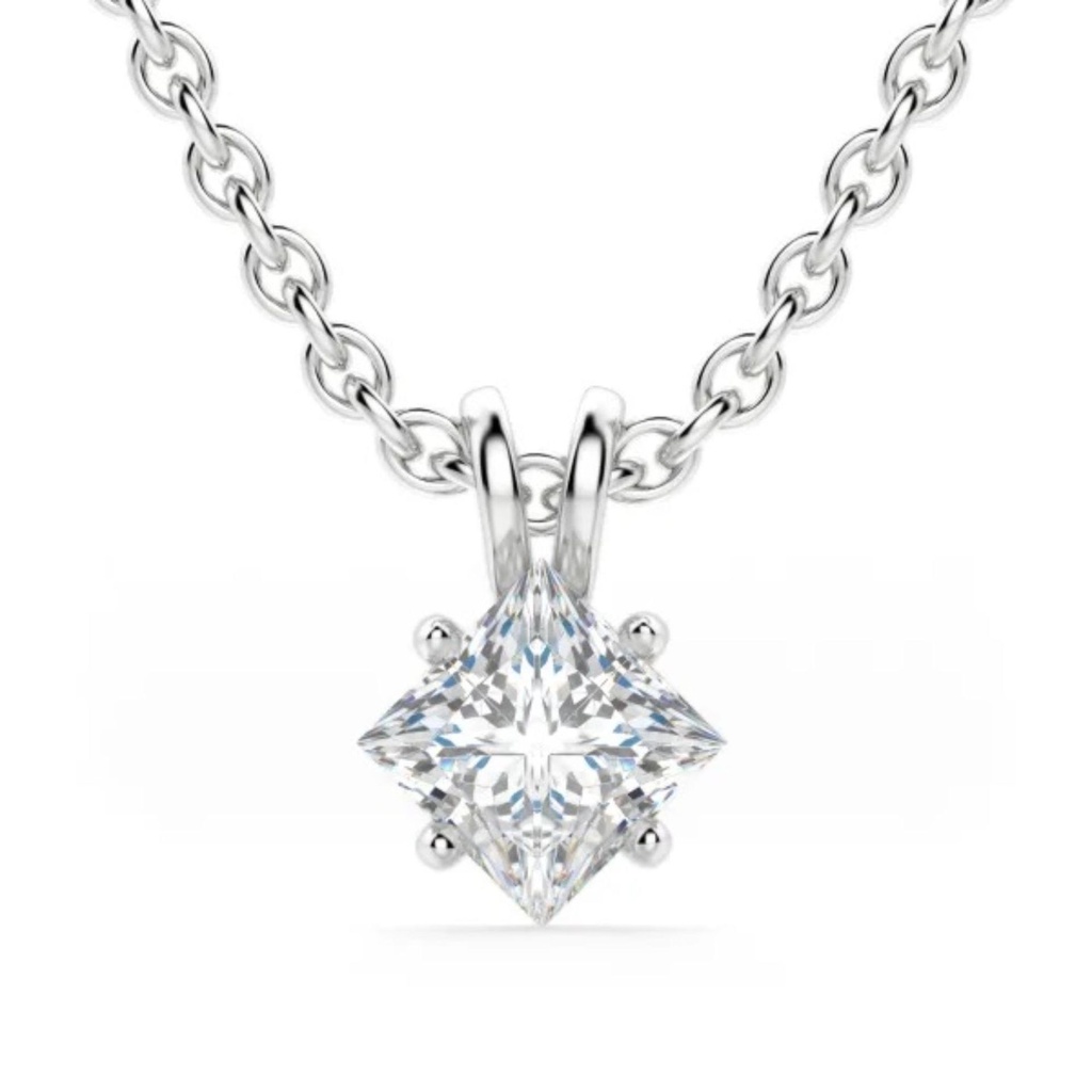 Princess Cut Diamond Necklace For Women