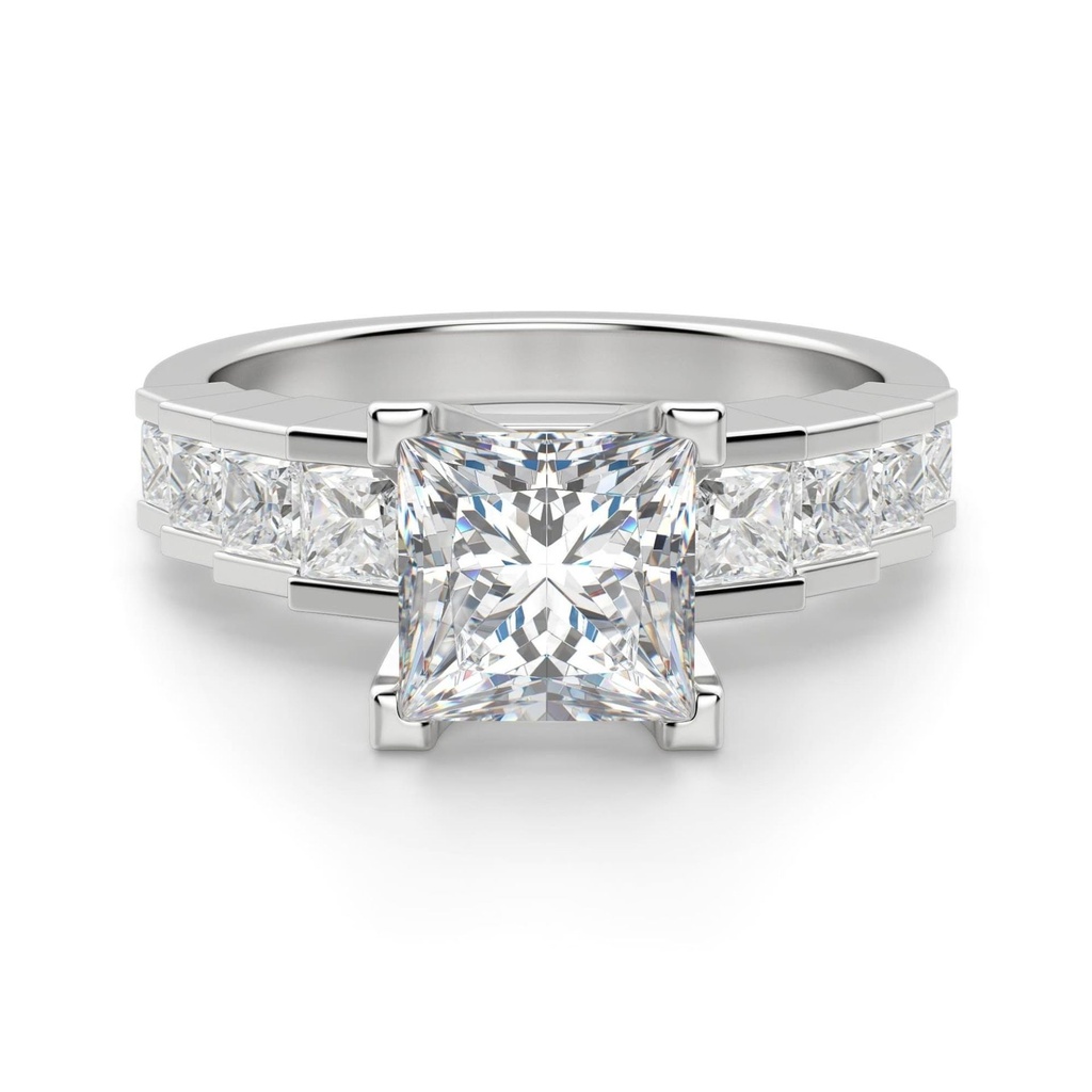 Princess Cut Diamond Unique Style Engagement Ring For Women