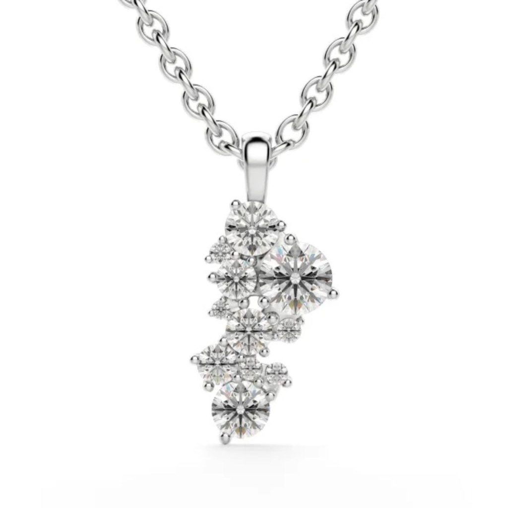  Round Cut Diamond Art Deco Necklace For Women