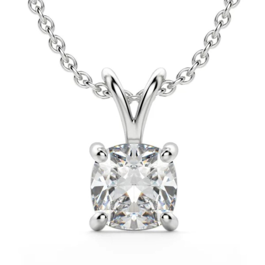 Cushion Cut Diamond Necklace For Women