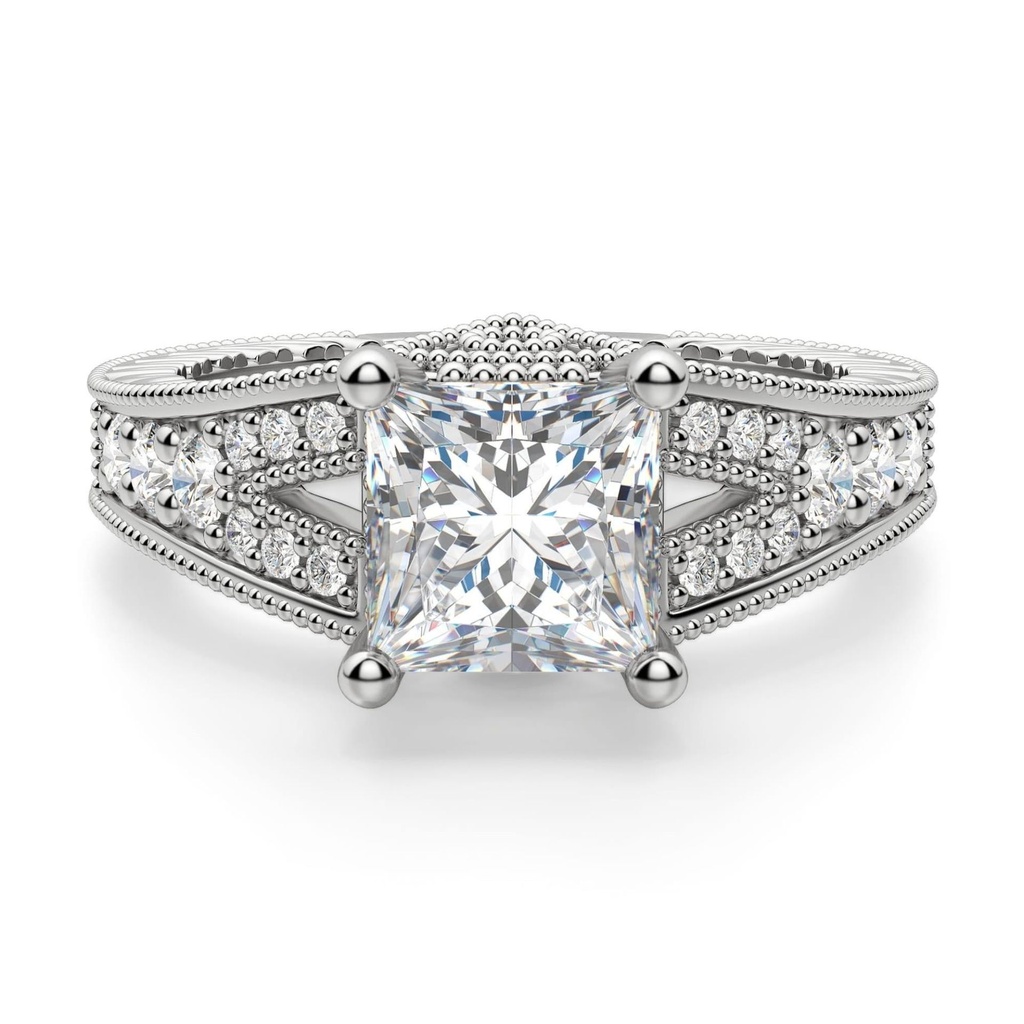 Princess Cut Diamond Vintage Anniversary Ring For Women