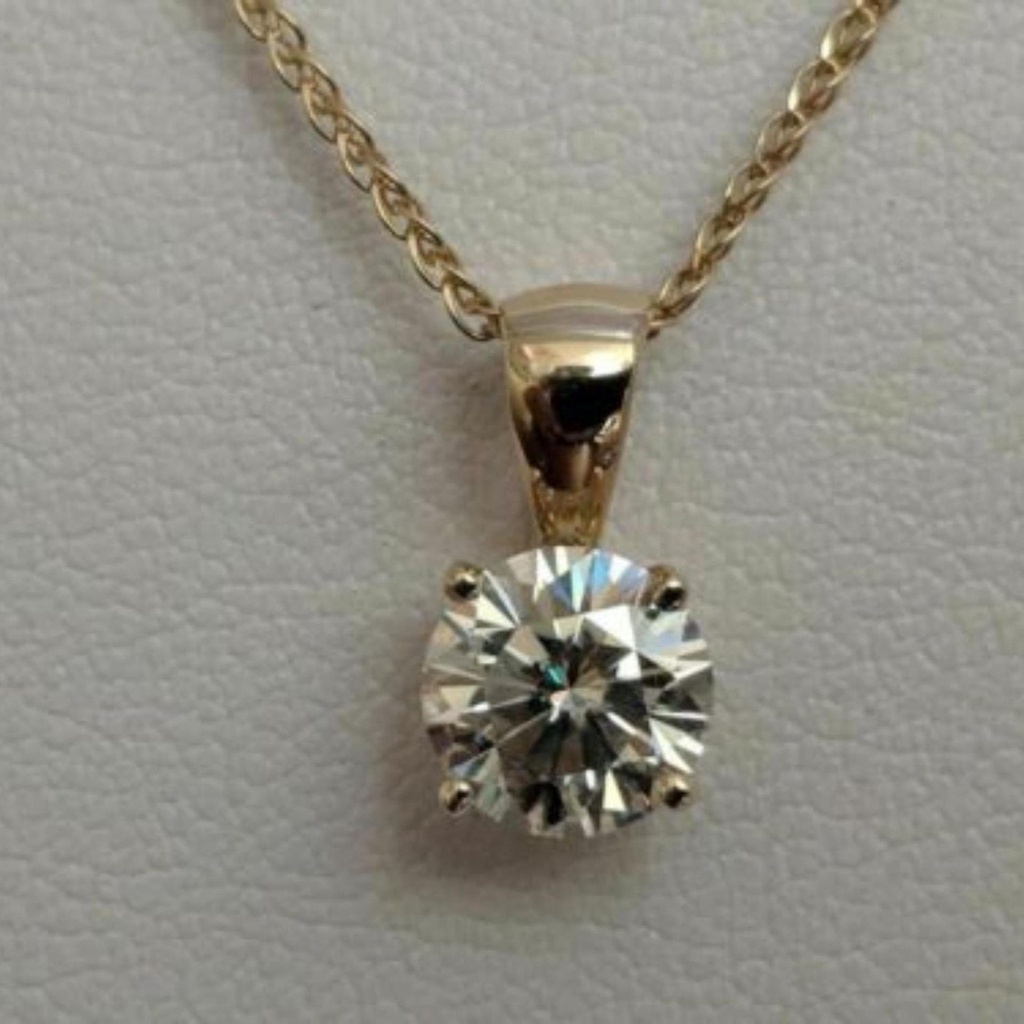 Round Cut Diamond Necklace For Women