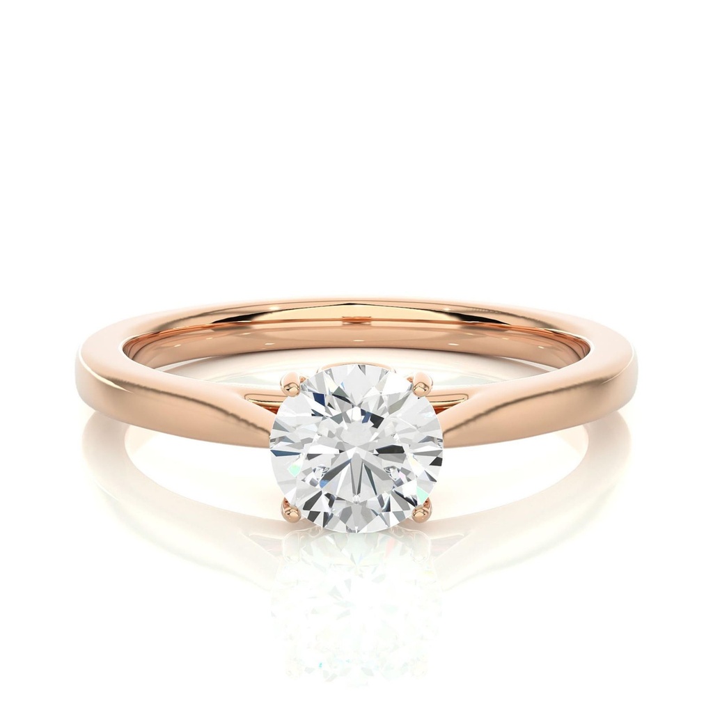 Round Cut Diamond Solitaire Engagement Ring For Women