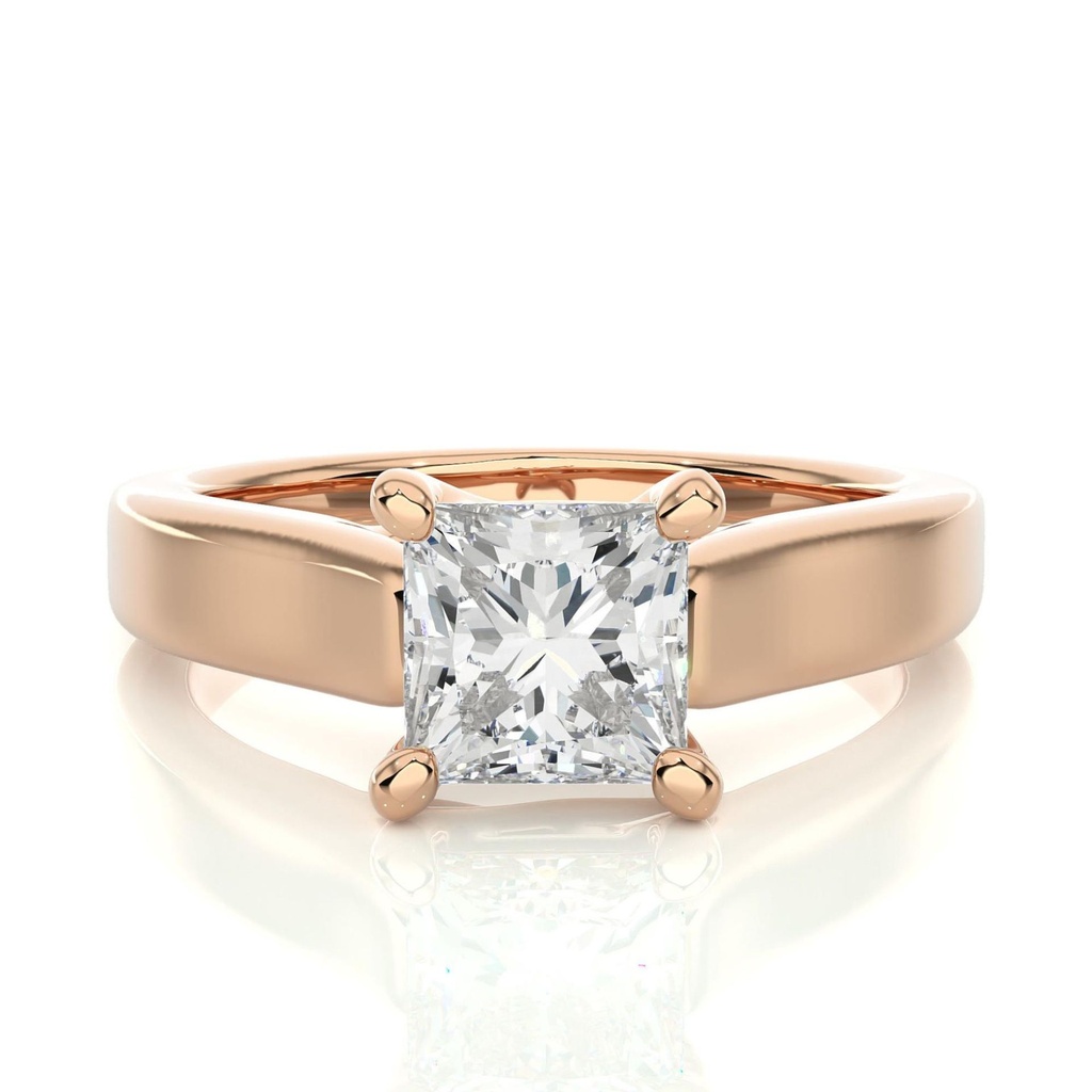 Princess Cut Diamond Solitaire Engagement Ring For Women
