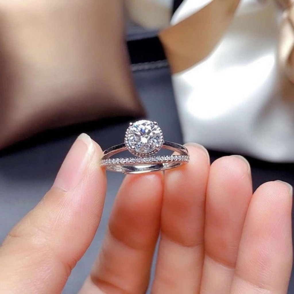  Diamond Unique Engagement Ring Round Cut,  Gift for Women, Custom Order, Prong Setting Ring